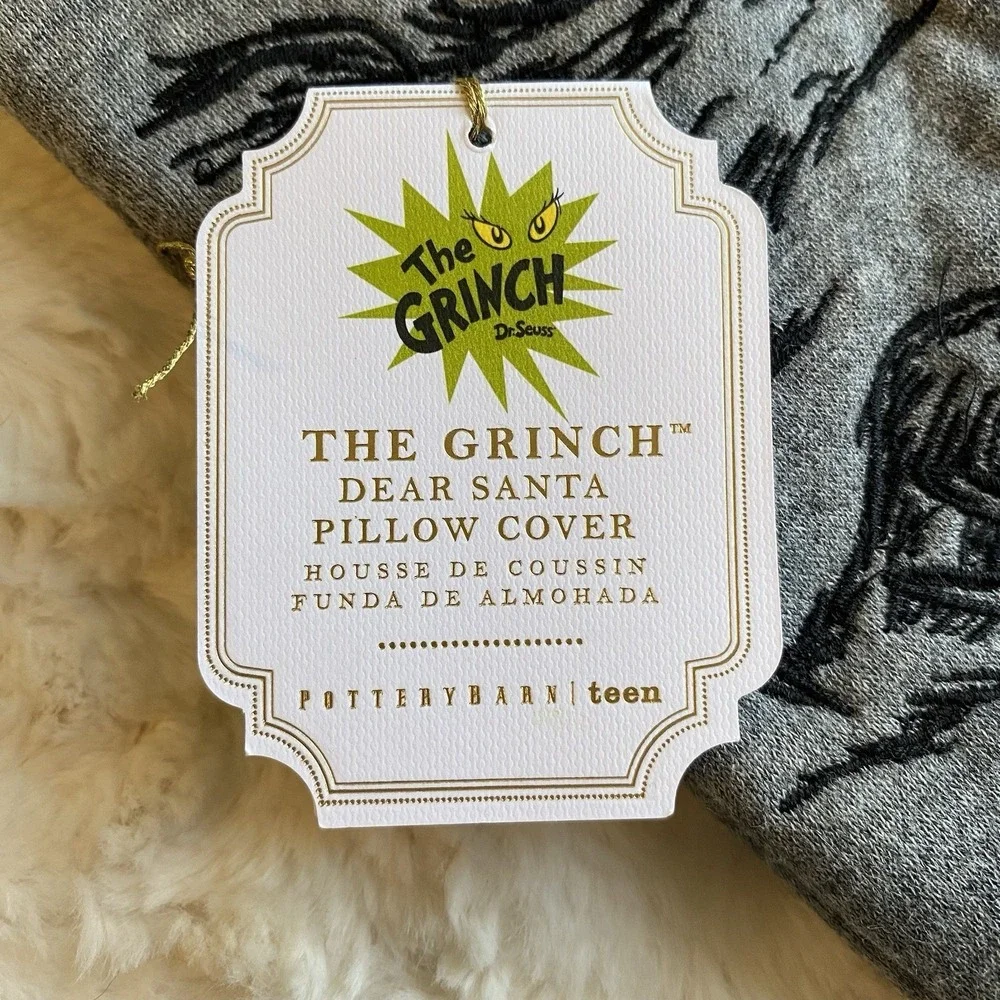 Pottery Barn Teen Grinch Dear Santa I Can Explain Pillow Cover Dr. Seuss Lumbar